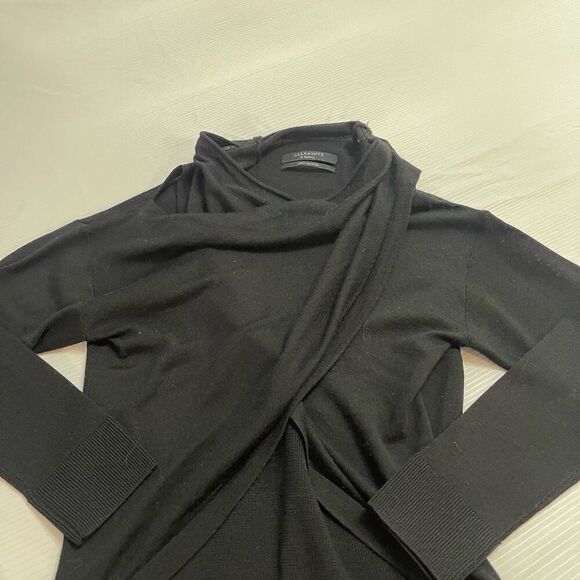 ALLSAINTS Black Merino Wool Top Sweater Size XS - Picture 2 of 7